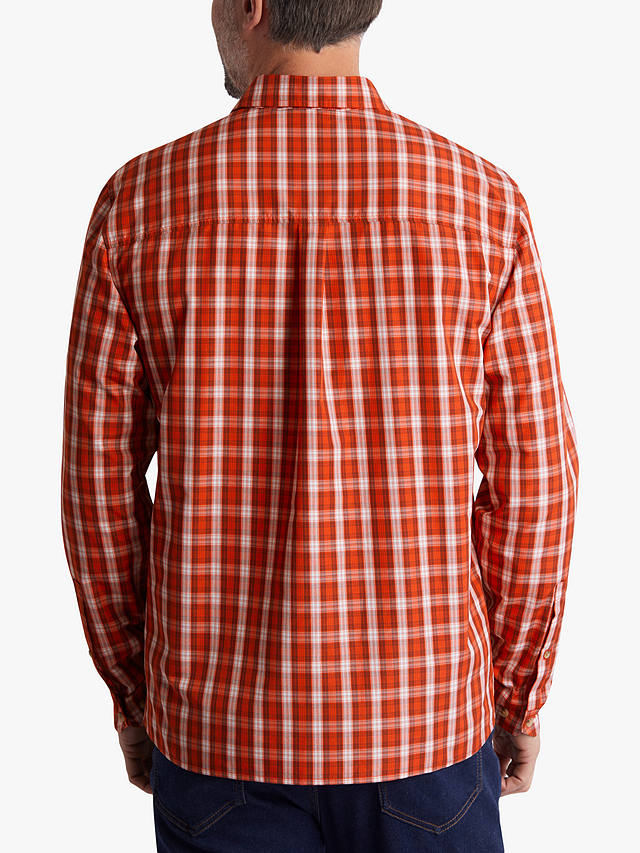 Rohan Coast Long Sleeve Check Shirt, Solar Orange/Auburn 