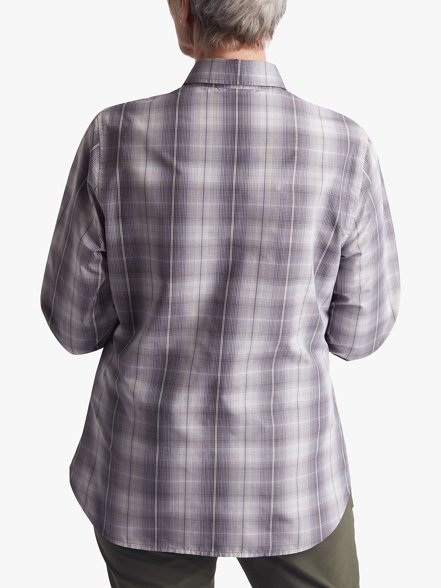 Buy Rohan Women's Coast Check Long Sleeve Shirt, Mauve Grey/Orchid Online at johnlewis.com