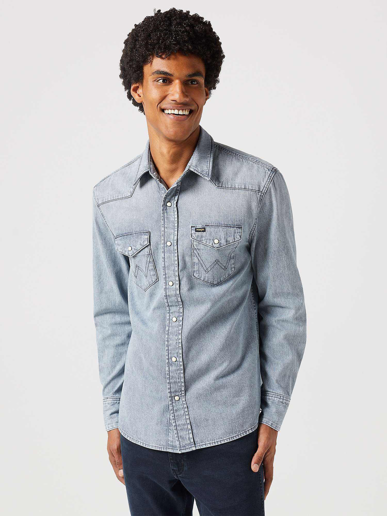 Buy Wrangler Cotton Regular Fit Denim Shirt, Black Jack Online at johnlewis.com