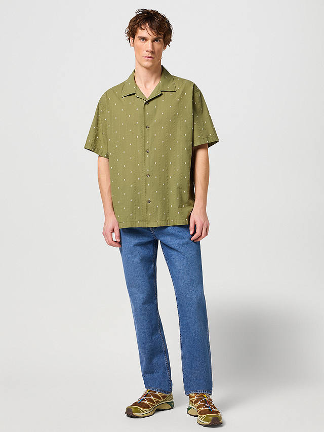Wrangler Resort Short Sleeve Spot Shirt, Olive