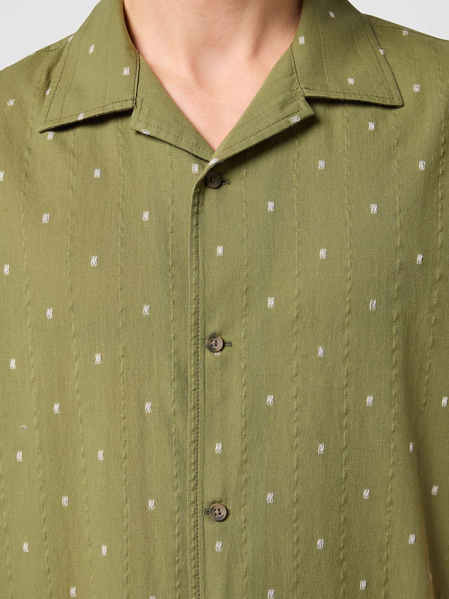 Buy Wrangler Resort Short Sleeve Spot Shirt, Olive Online at johnlewis.com