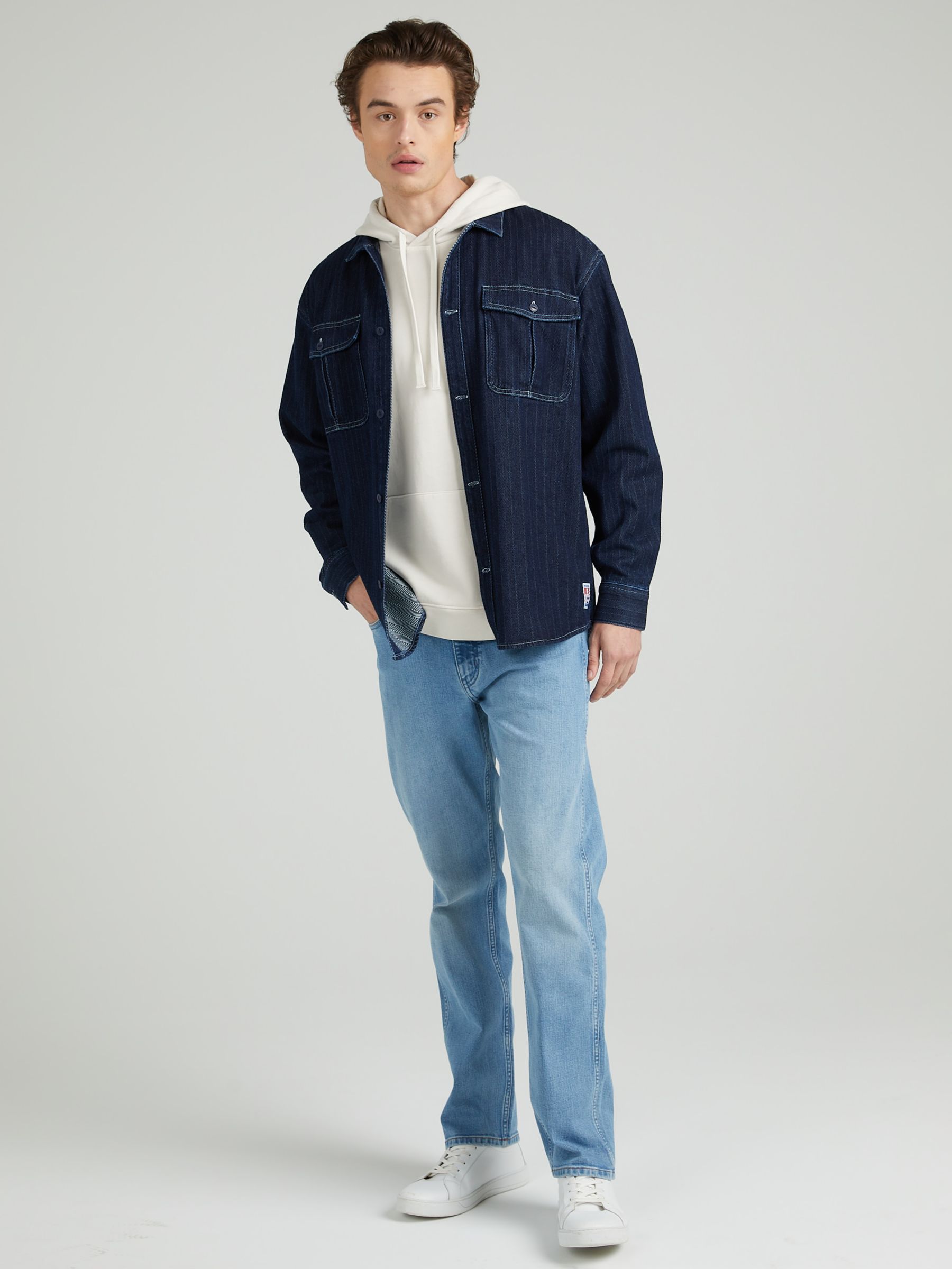 Wrangler Casey Jones Utilty Shirt, Medium Indigo, XL