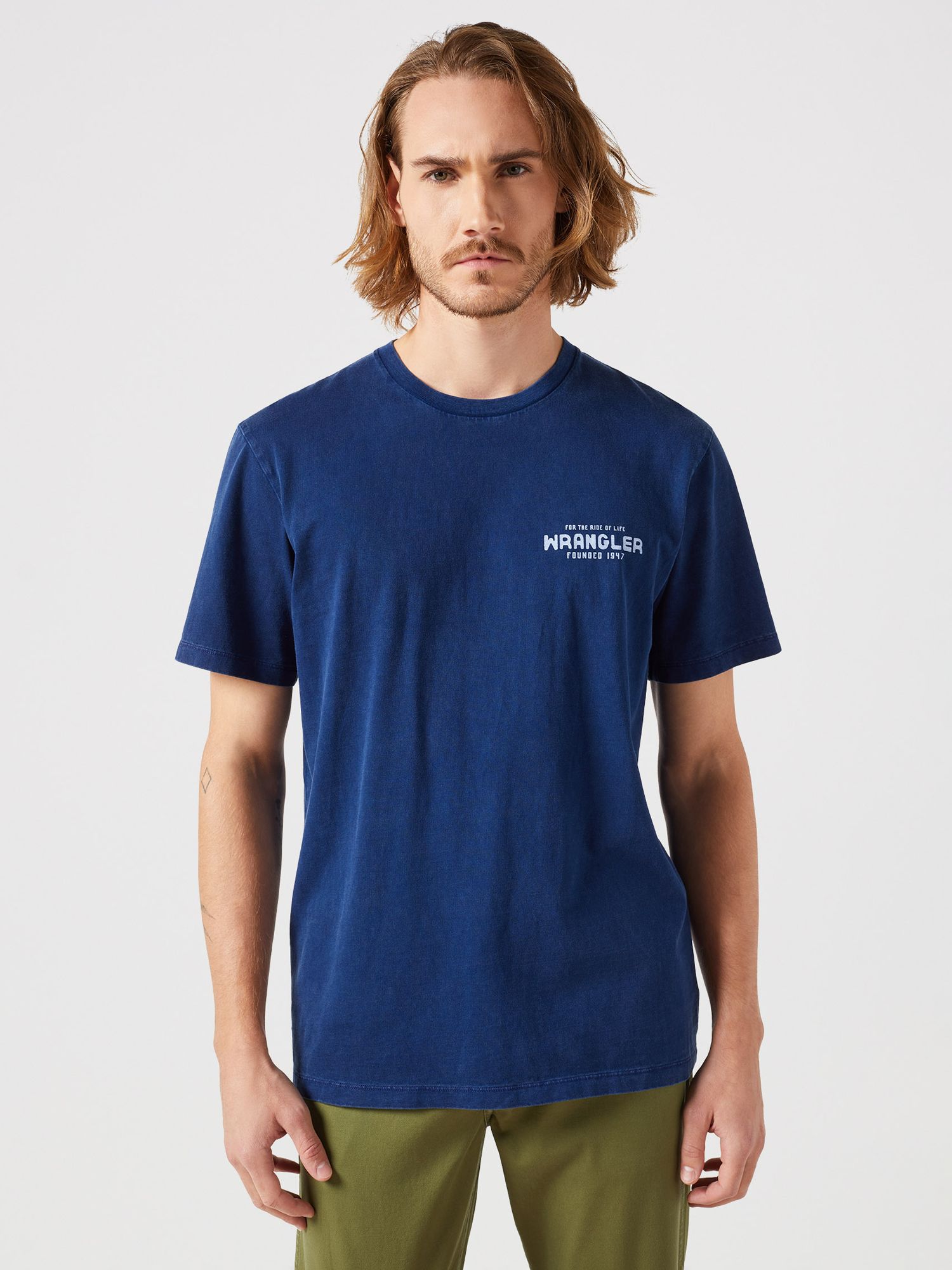 Buy Wrangler Small Graphic T-Shirt, Navy Online at johnlewis.com