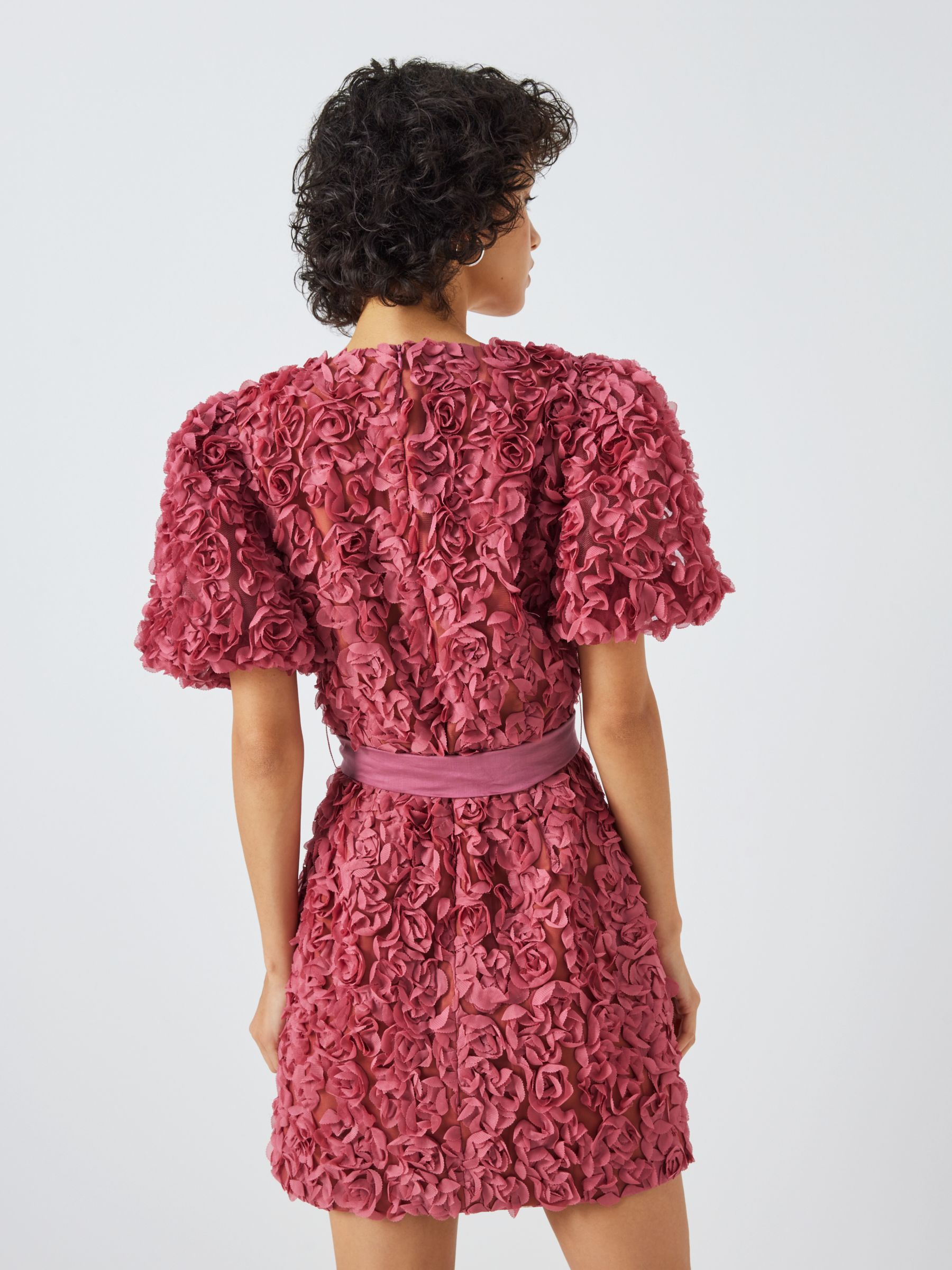 Elliatt Adoration Short Puffed Mini Dress, Raspberry, L