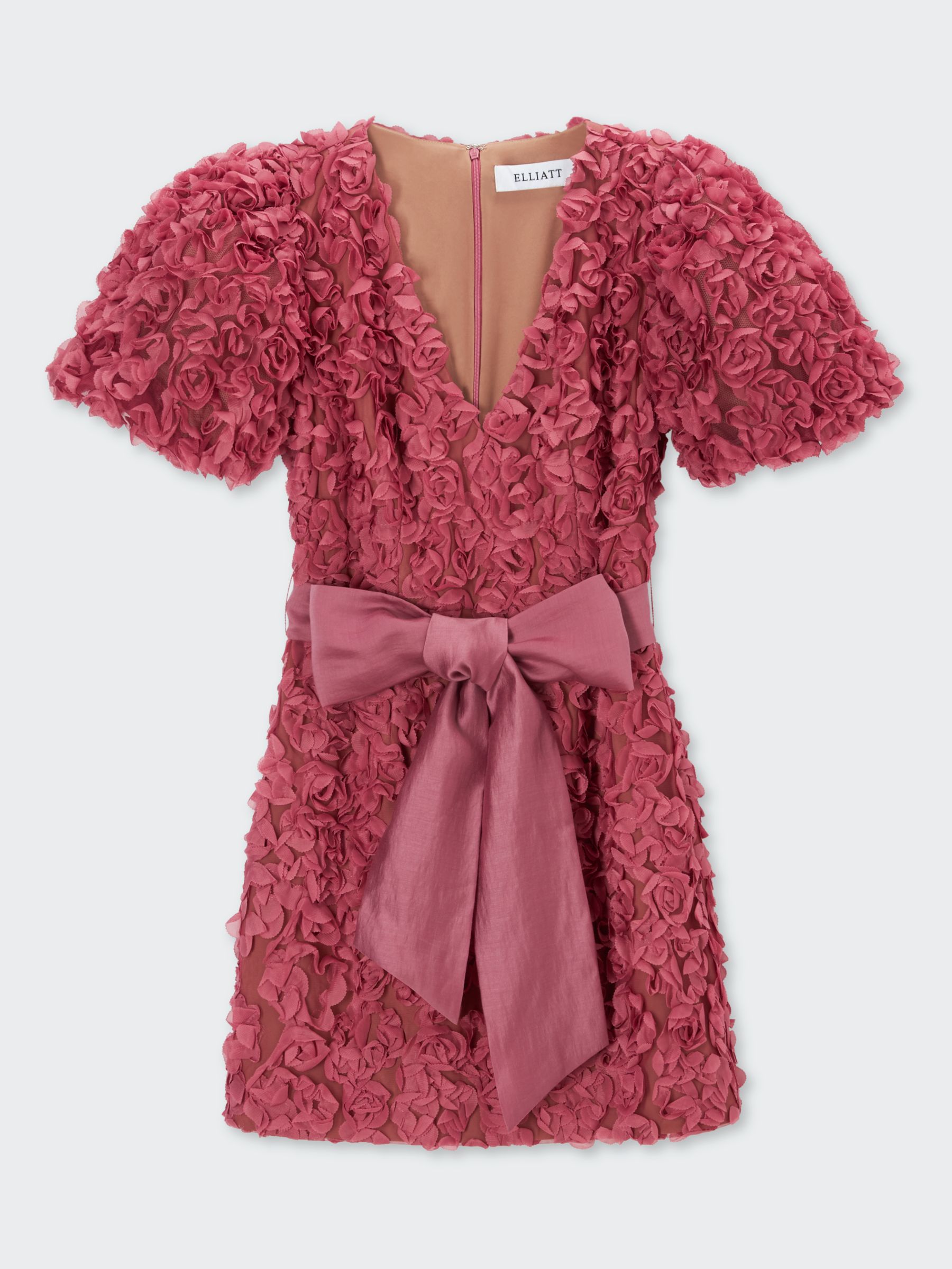 Elliatt Adoration Short Puffed Mini Dress, Raspberry, L