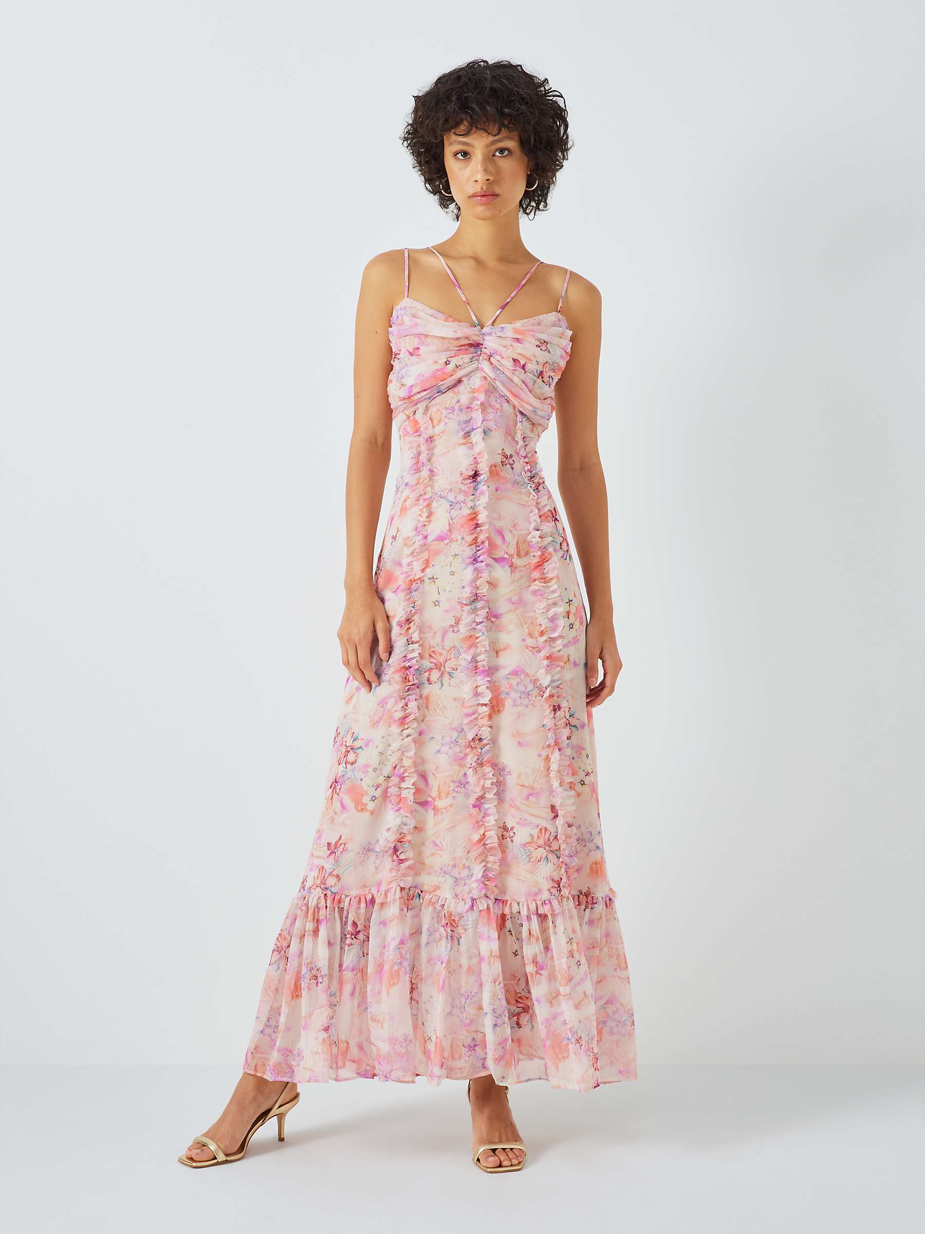 Buy Elliatt Je Taime Floral Print Maxi Dress, Pink/Multi Online at johnlewis.com