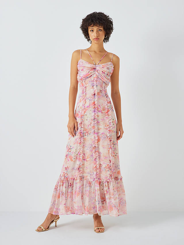 Elliatt Je Taime Floral Print Maxi Dress, Pink/Multi