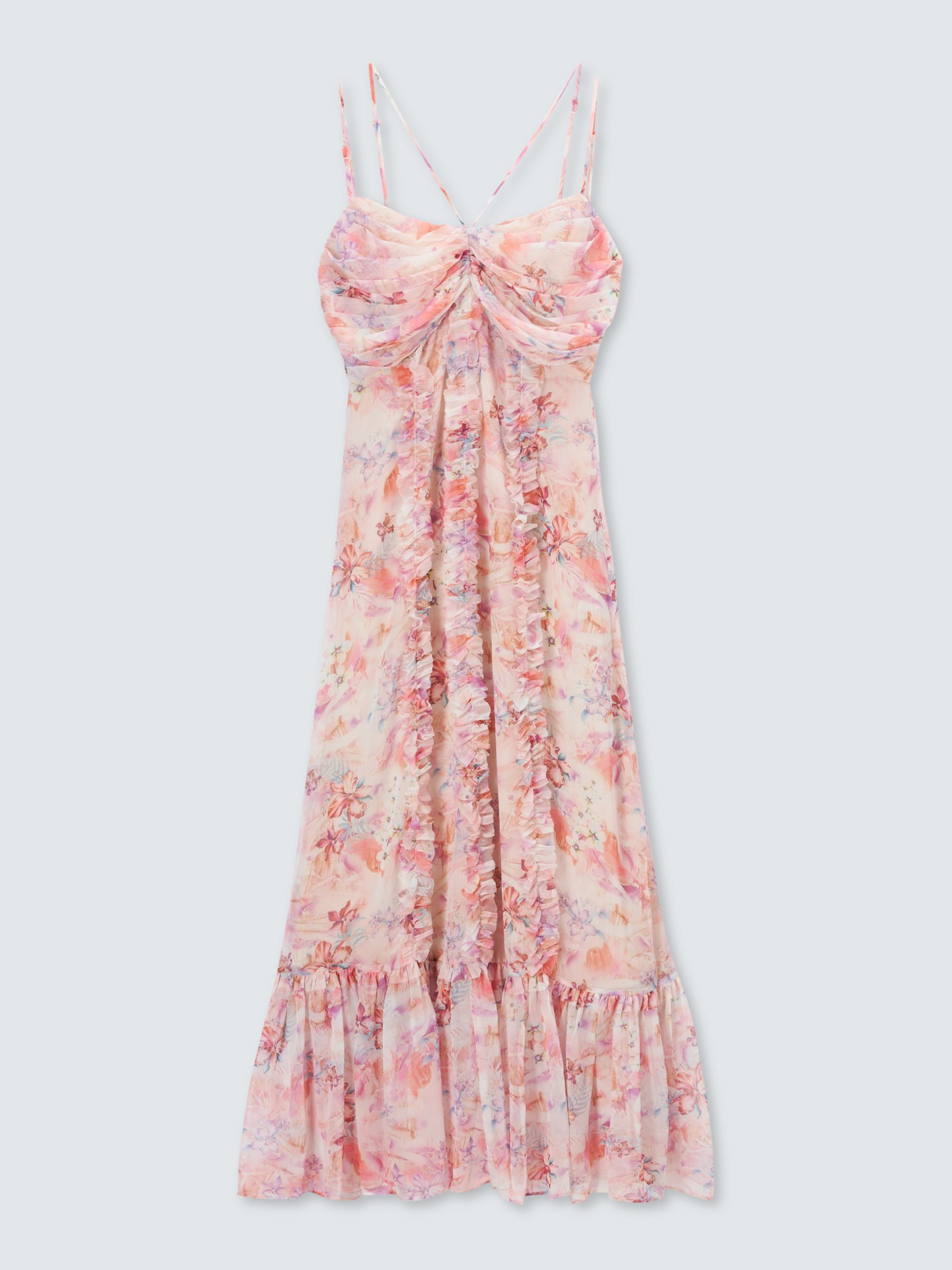 Buy Elliatt Je Taime Floral Print Maxi Dress, Pink/Multi Online at johnlewis.com