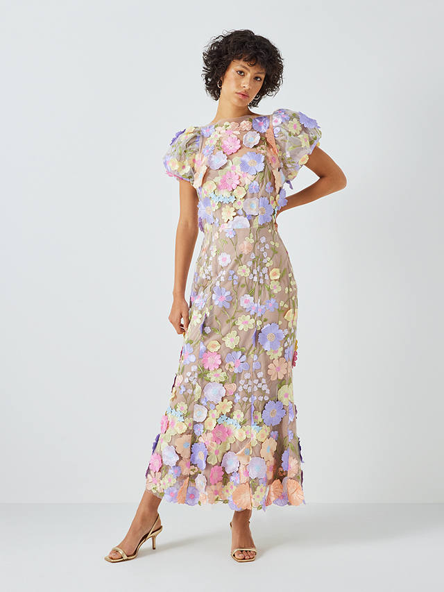 Elliatt Astraea 3D Floral Lace Maxi Dress, Multi