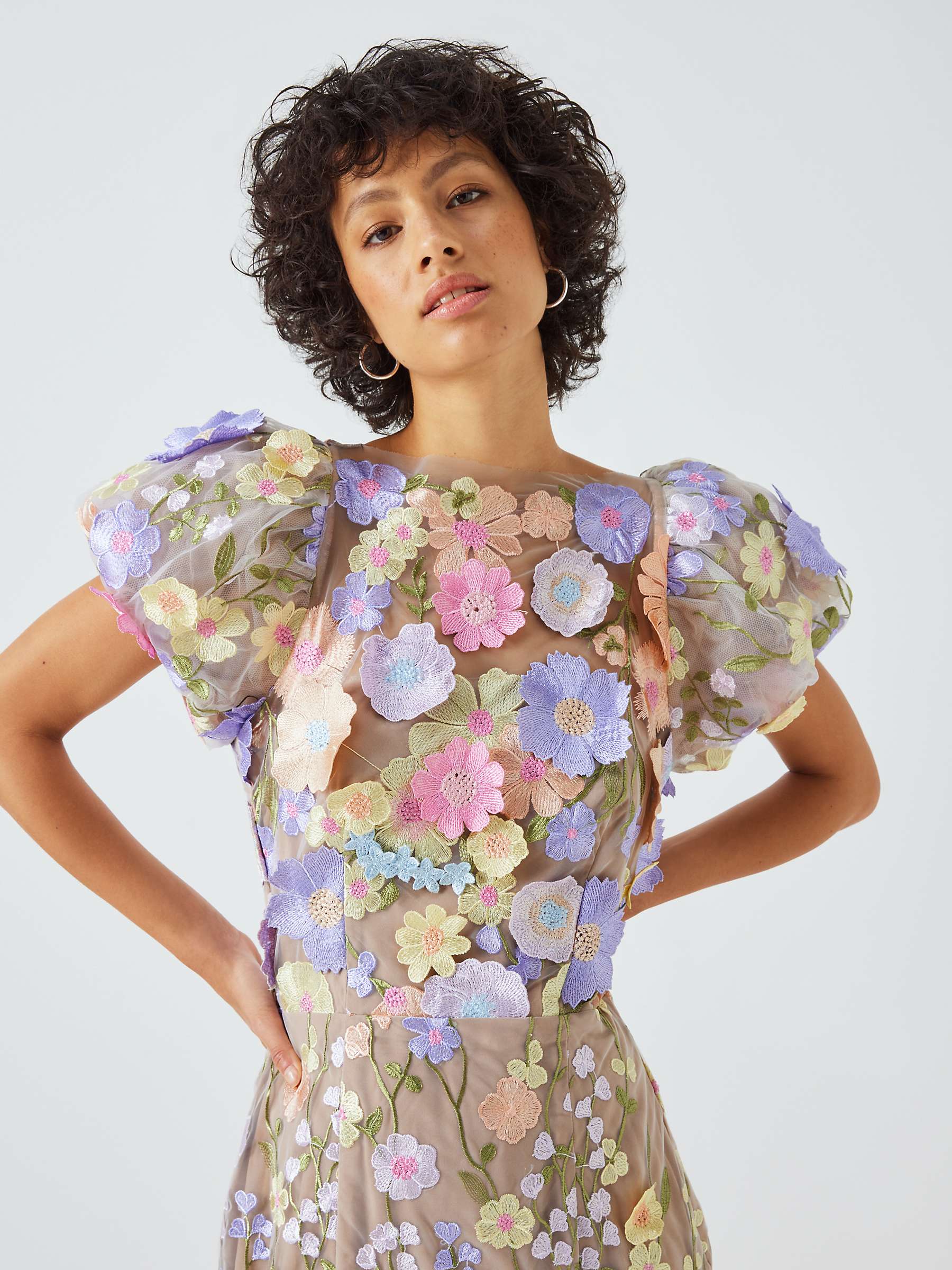 Buy Elliatt Astraea 3D Floral Lace Maxi Dress, Multi Online at johnlewis.com