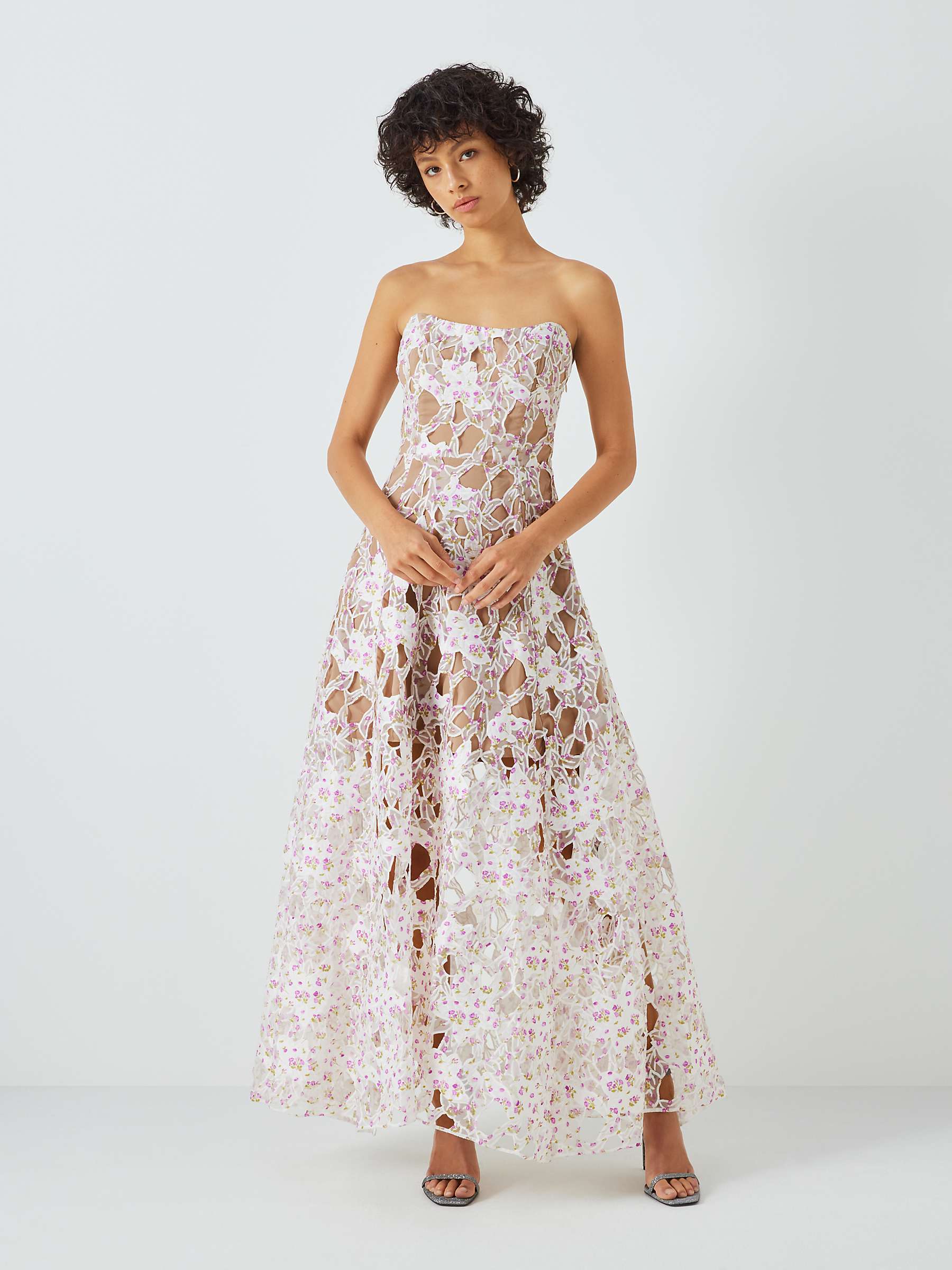 Buy Elliatt Connection Broderie Lace Maxi Dress, Natural/Multi Online at johnlewis.com