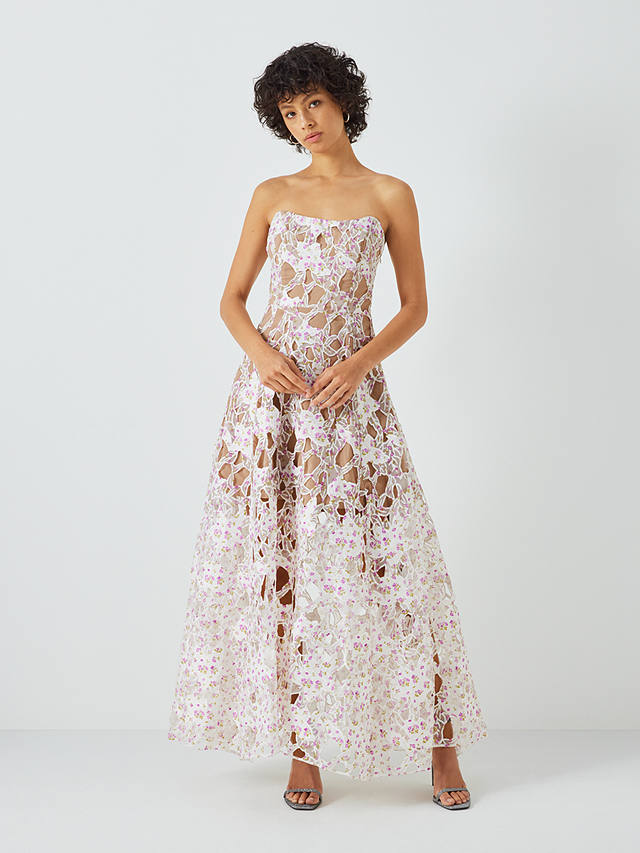 Elliatt Connection Broderie Lace Maxi Dress, Natural/Multi