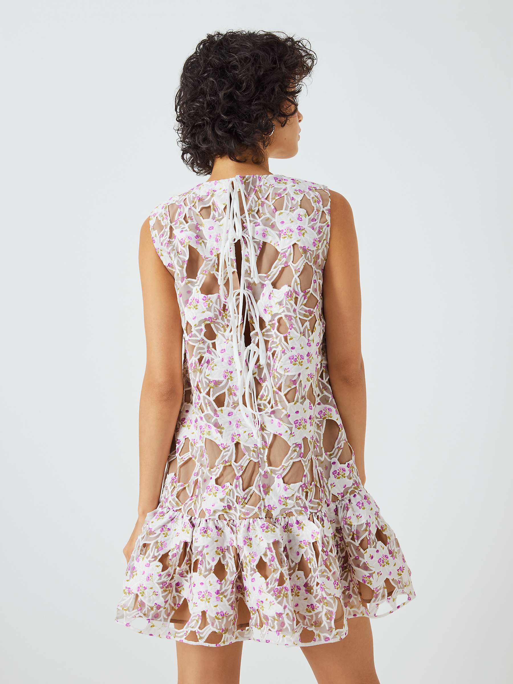 Buy Elliatt Heartbeat Broderie Lace Mini Dress, Natural/Multi Online at johnlewis.com