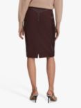 Reiss Raya Leather Pencil Skirt, Berry, Berry