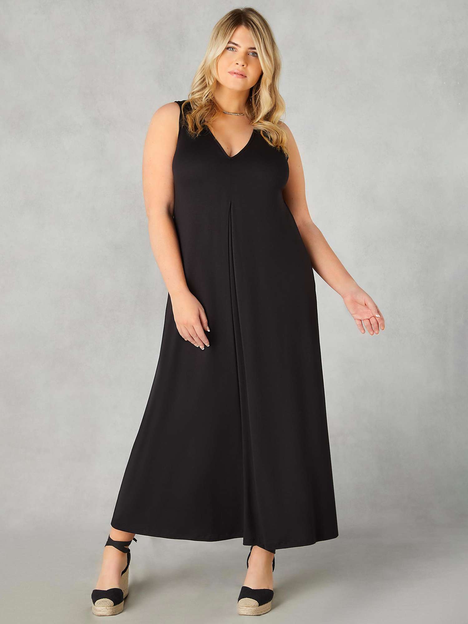 Buy Live Unlimited Curve Jersey Relaxed Maxi Dress, Black Online at johnlewis.com