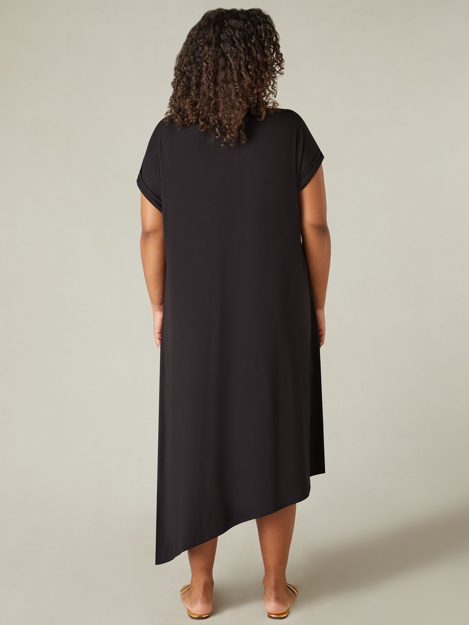 Live Unlimited Curve Jersey Asymmetric Dress, Black, 16
