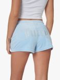 Juicy Couture Diamante Embellished Velour Track Shorts, Powder Blue