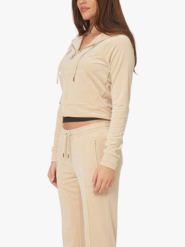 Juicy Couture Classic Velour Hoodie, Sand