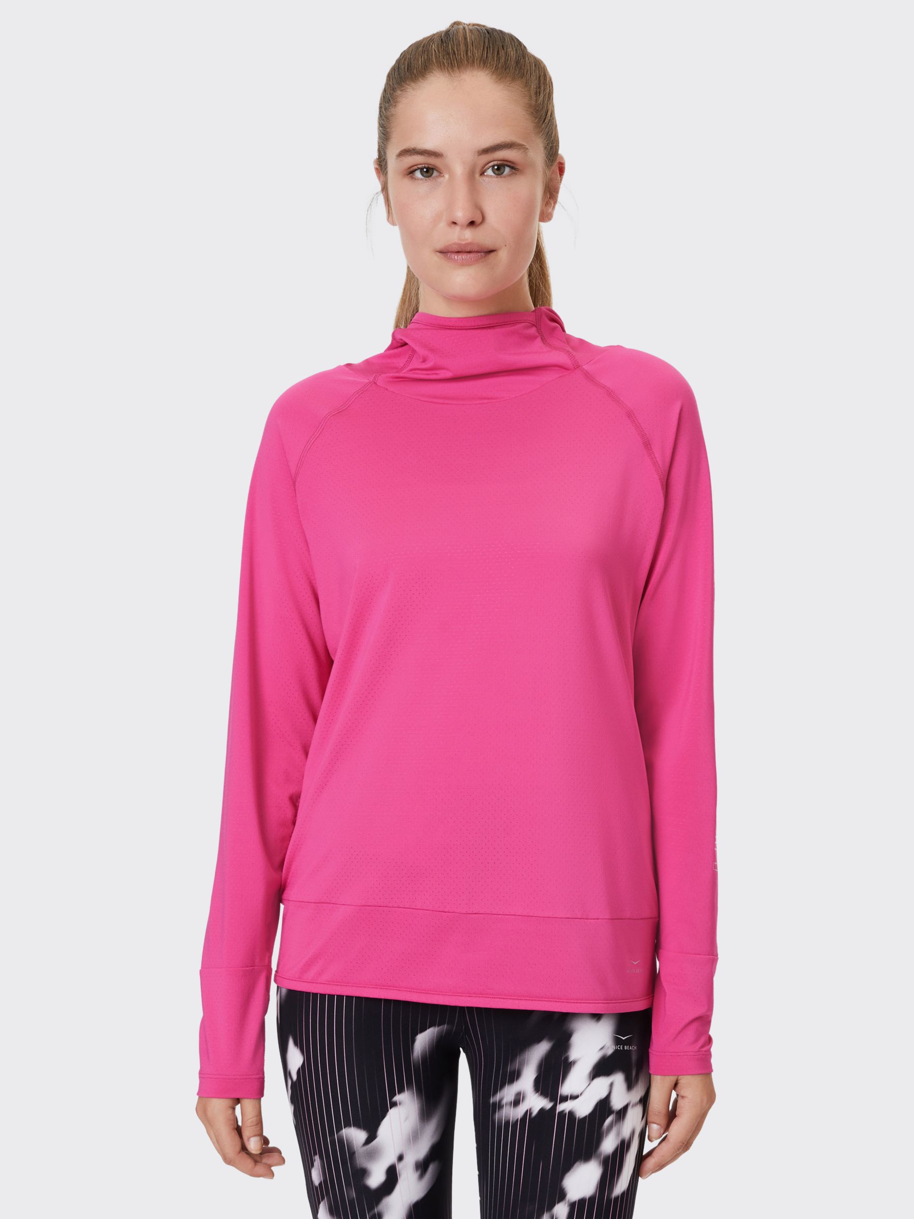 Venice Beach Minka Long Sleeve Hooded Top, Virtual Pink, XS