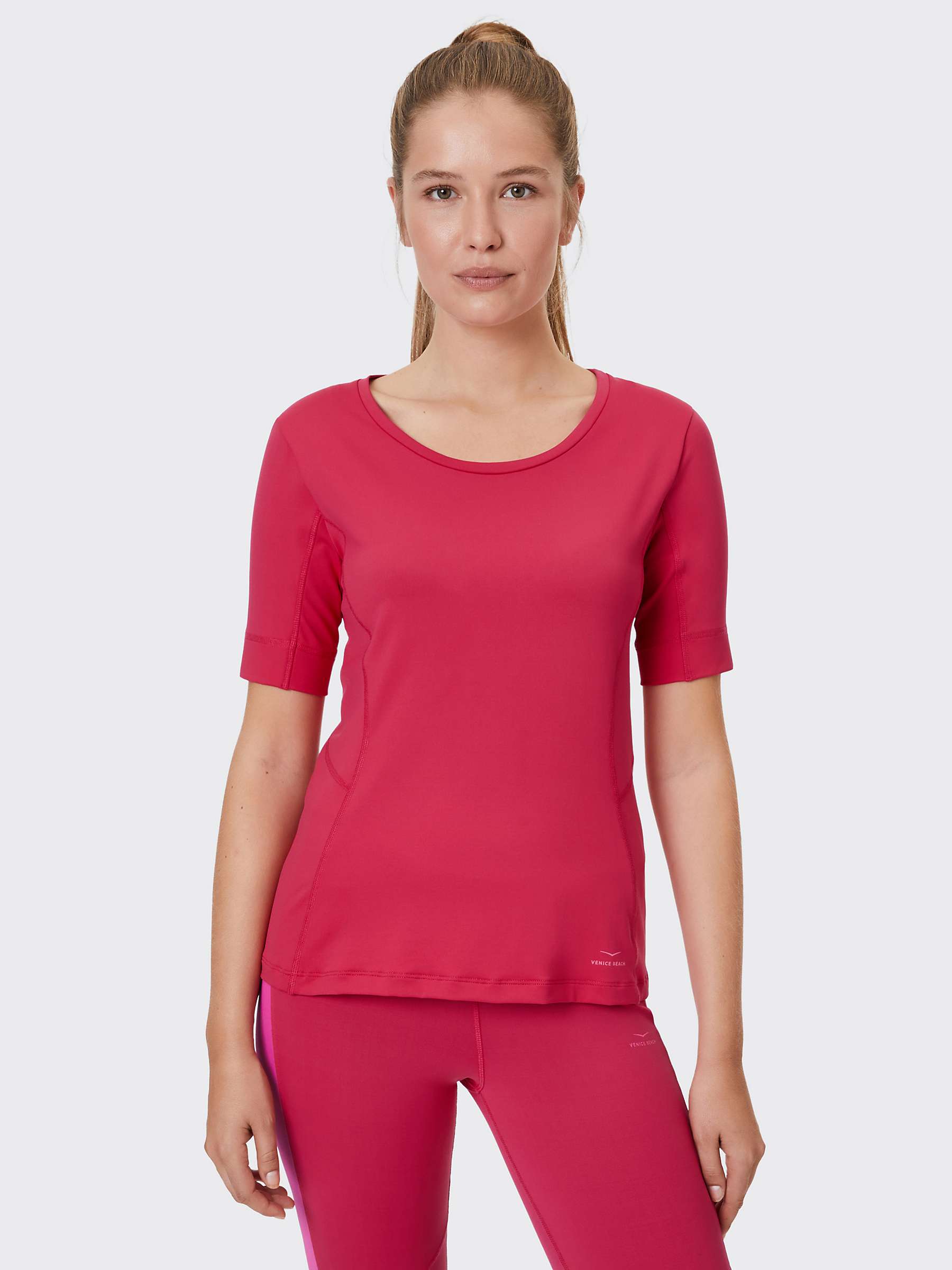Buy Venice Beach Phoebie Tailored Fit T-Shirt, Ruby Red Online at johnlewis.com