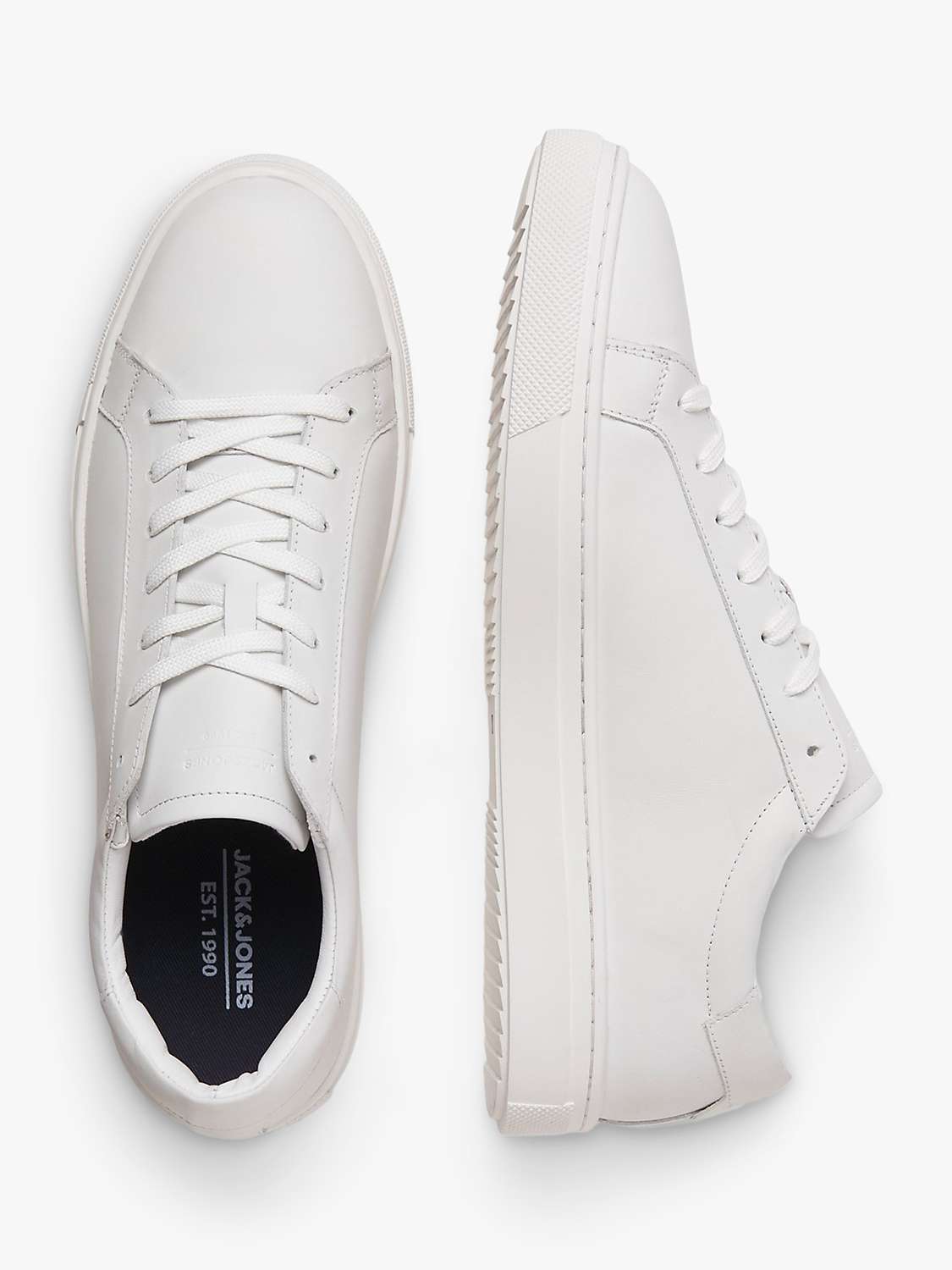 Buy Jack & Jones Radcliffe Leather Trainers, White Online at johnlewis.com