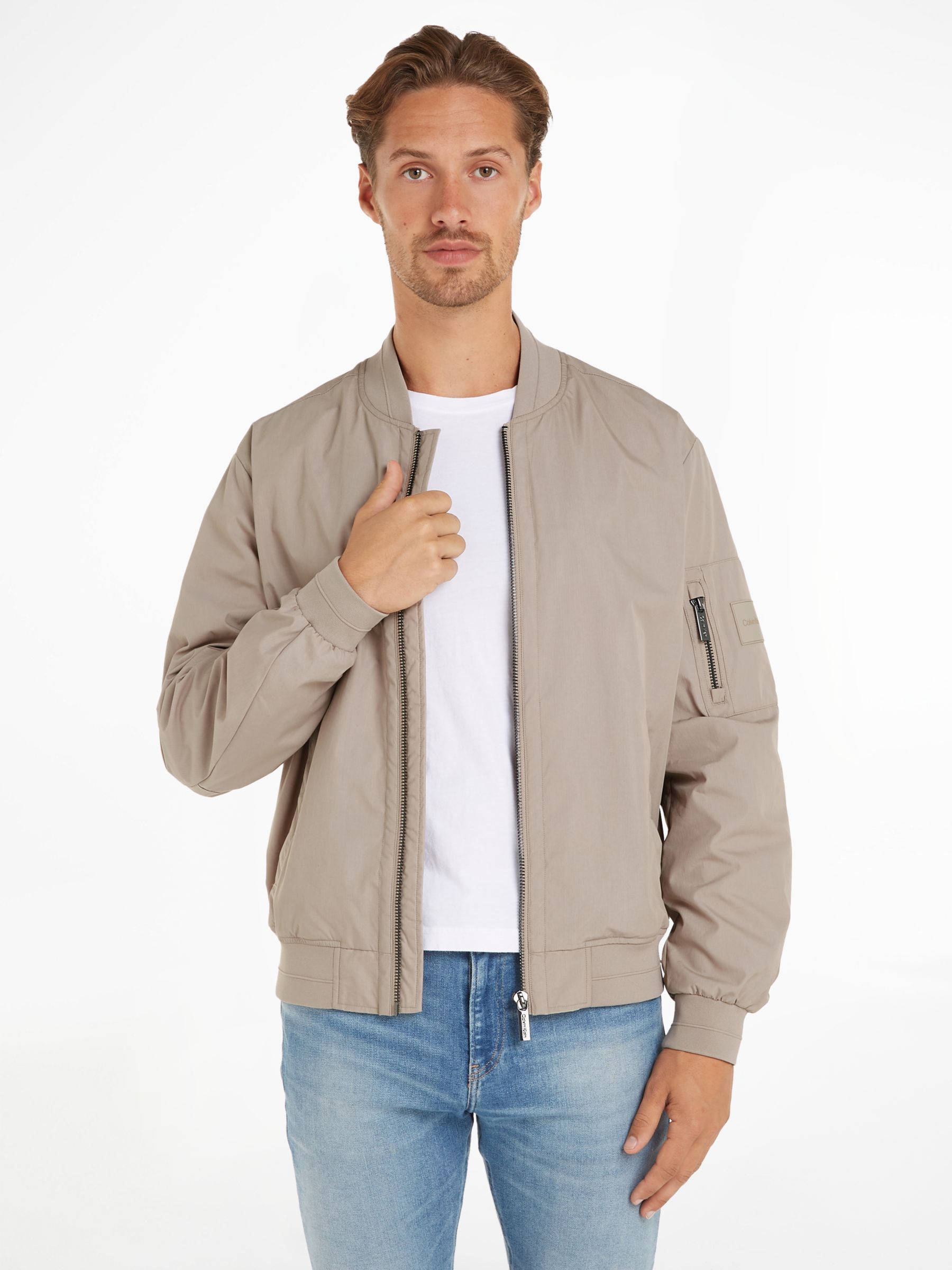 Calvin Klein Organic Cotton Blend Bomber Jacket, Atmosphere