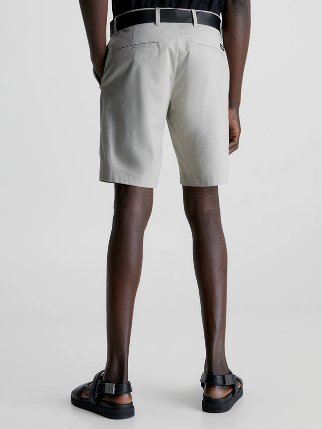 Calvin Klein Modern Twill Minimal Slim Fit Belted Shorts, Stony Beige