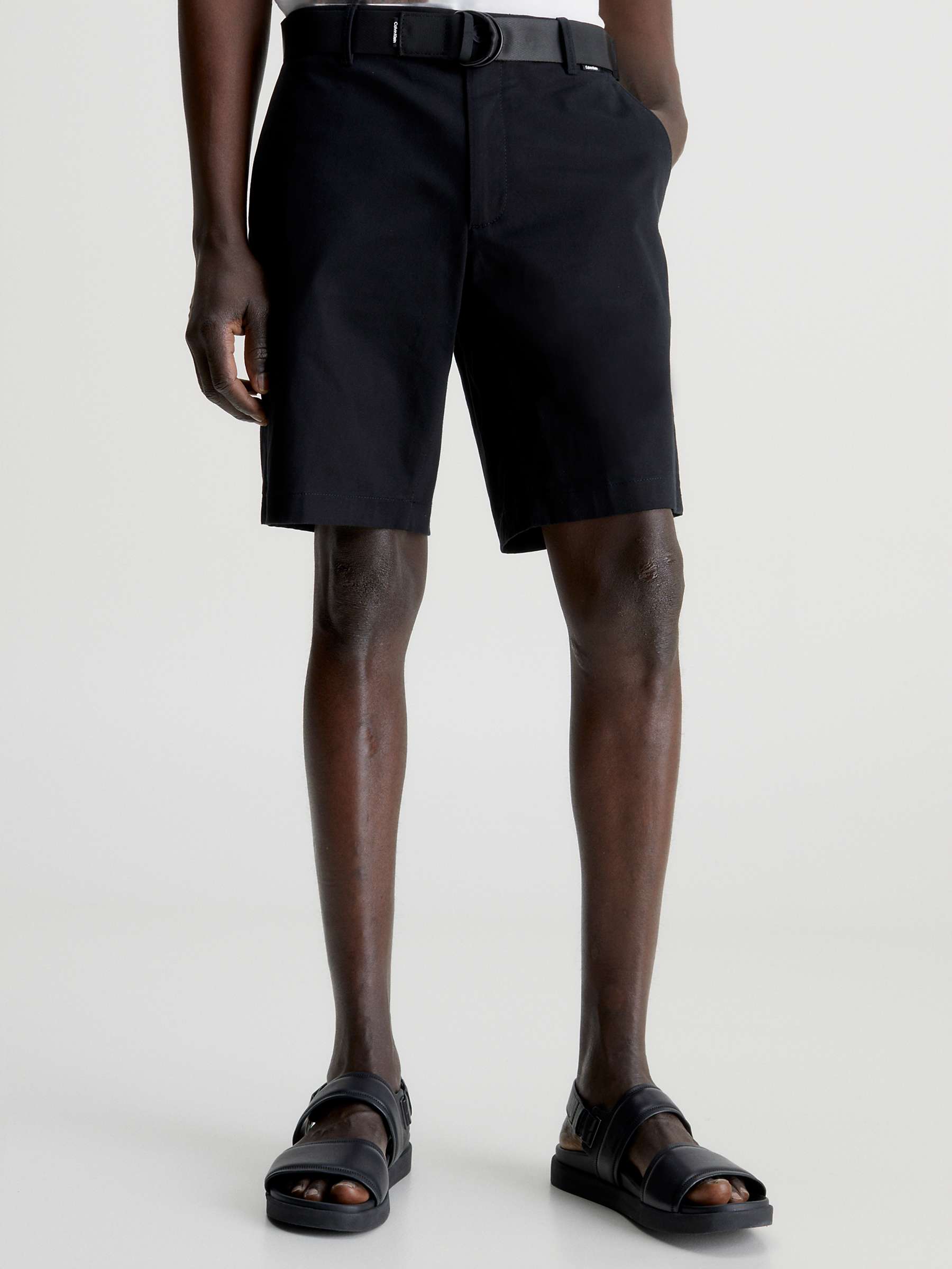 Buy Calvin Klein Modern Twill Slim Short, Black Online at johnlewis.com