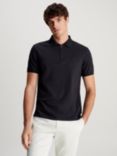 Calvin Klein Zip Neck Organic Cotton Polo Shirt, Ck Black