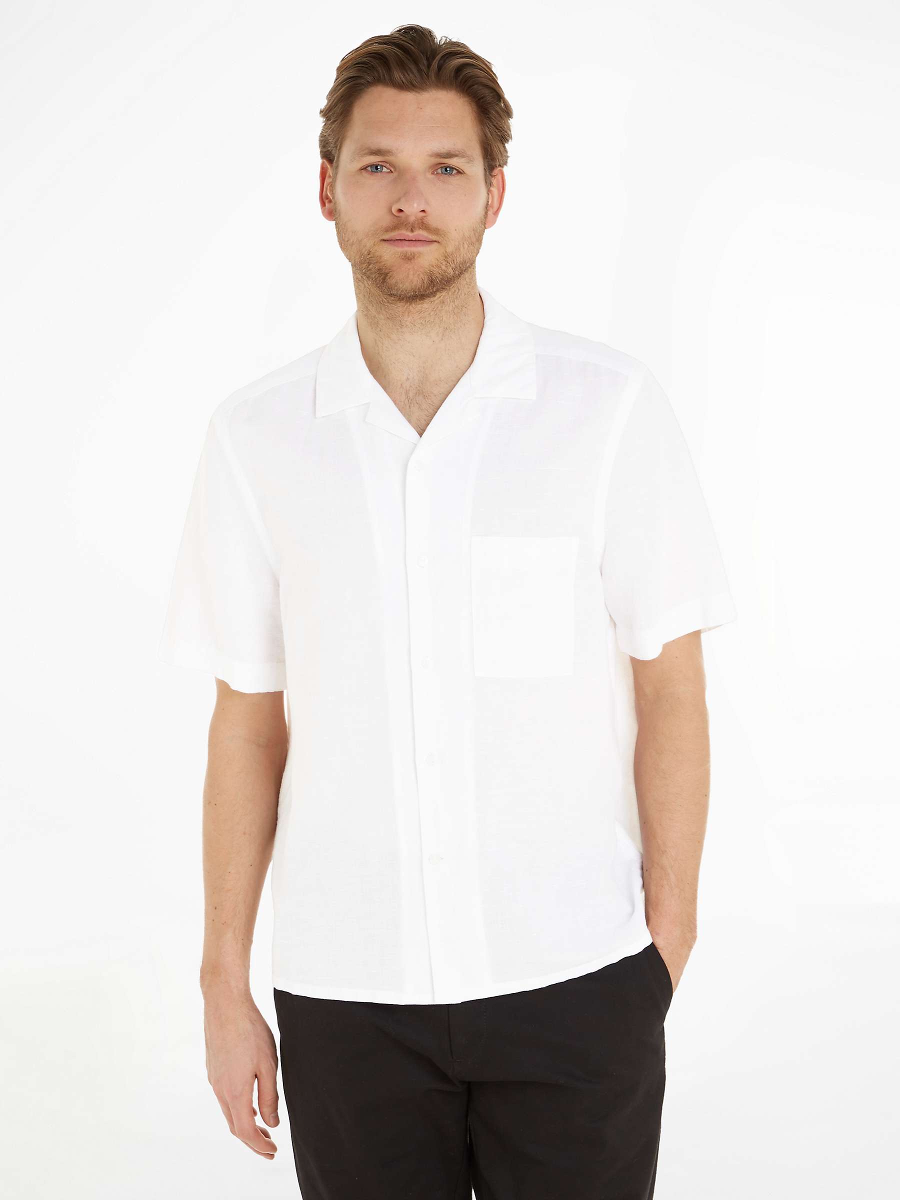 Buy Calvin Klein Linen Blend Cuban Shirt Online at johnlewis.com