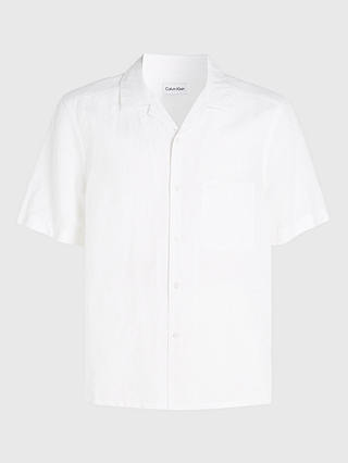 Calvin Klein Linen Blend Cuban Shirt, Bright White