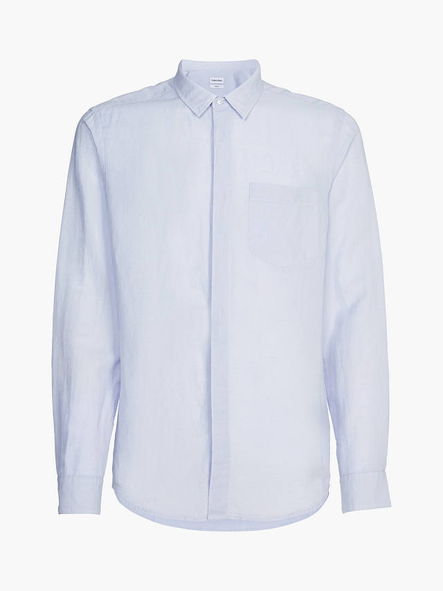 Calvin Klein Linen Cotton Shirt, Light Blue