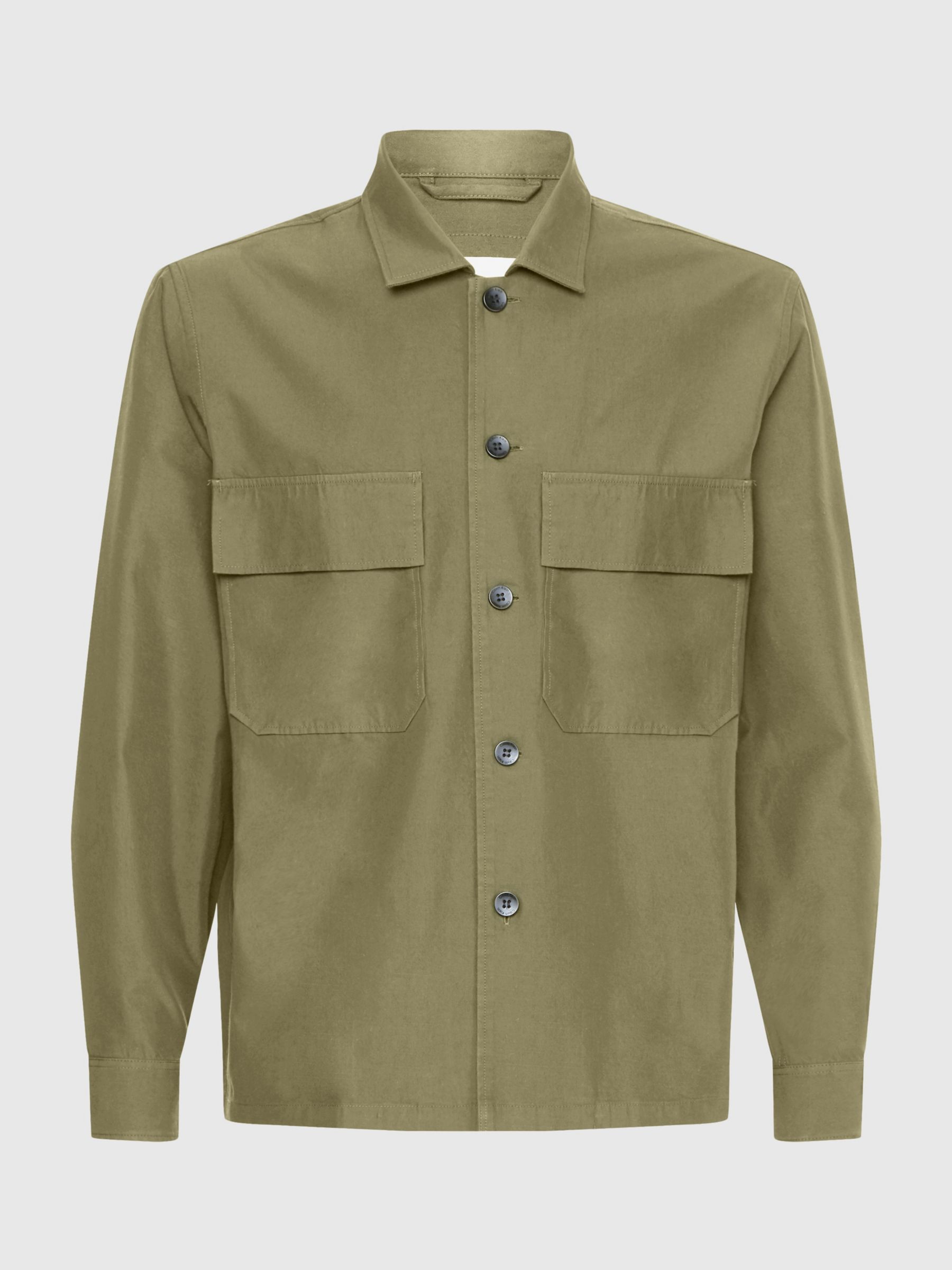 Buy Calvin Klein Cotton Overshirt, Delta Green Online at johnlewis.com