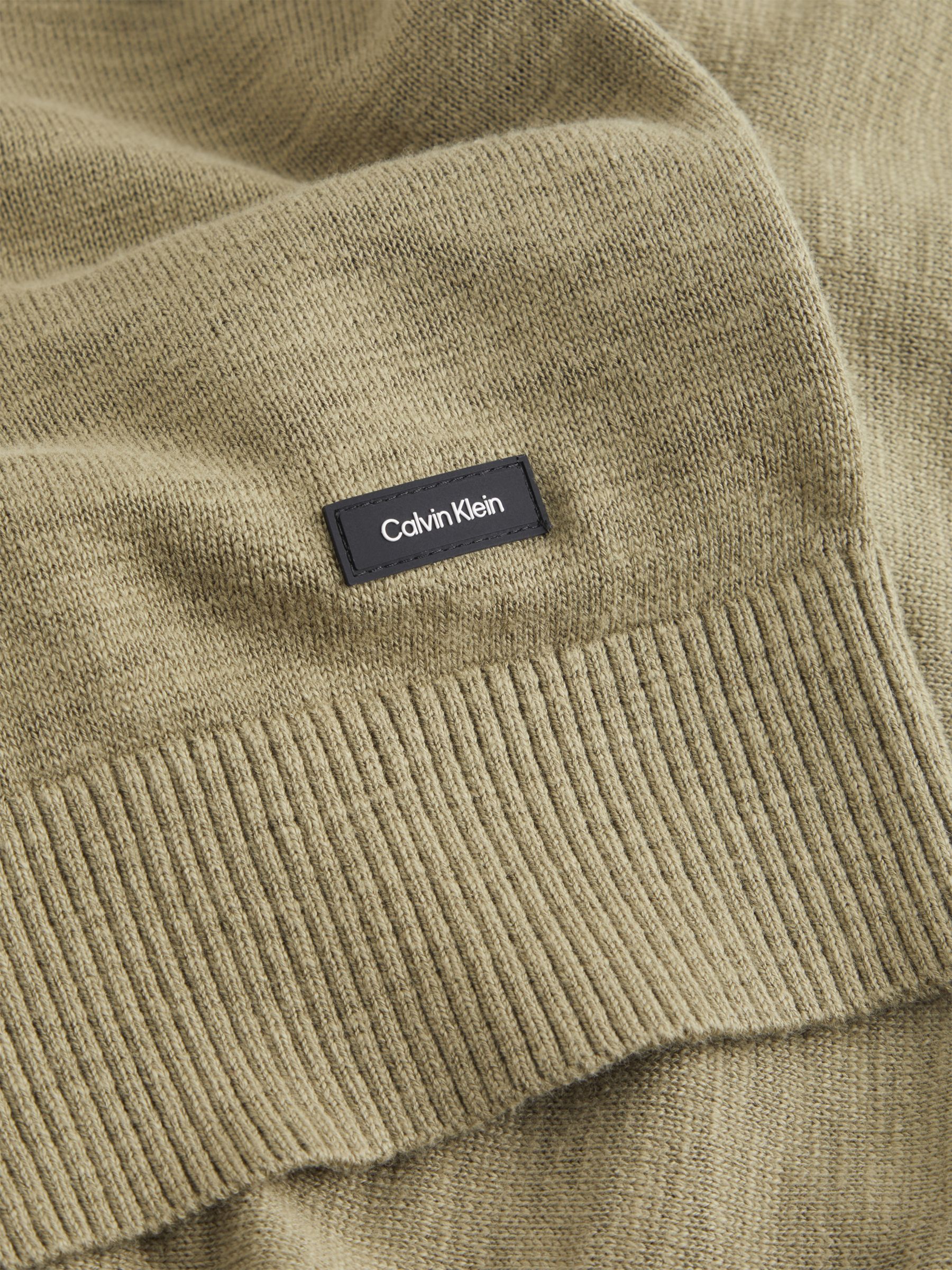 Buy Calvin Klein Slub Organic Cotton Textured Jumper, Delta Green Online at johnlewis.com