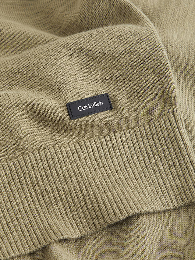 Calvin Klein Slub Organic Cotton Textured Jumper, Delta Green