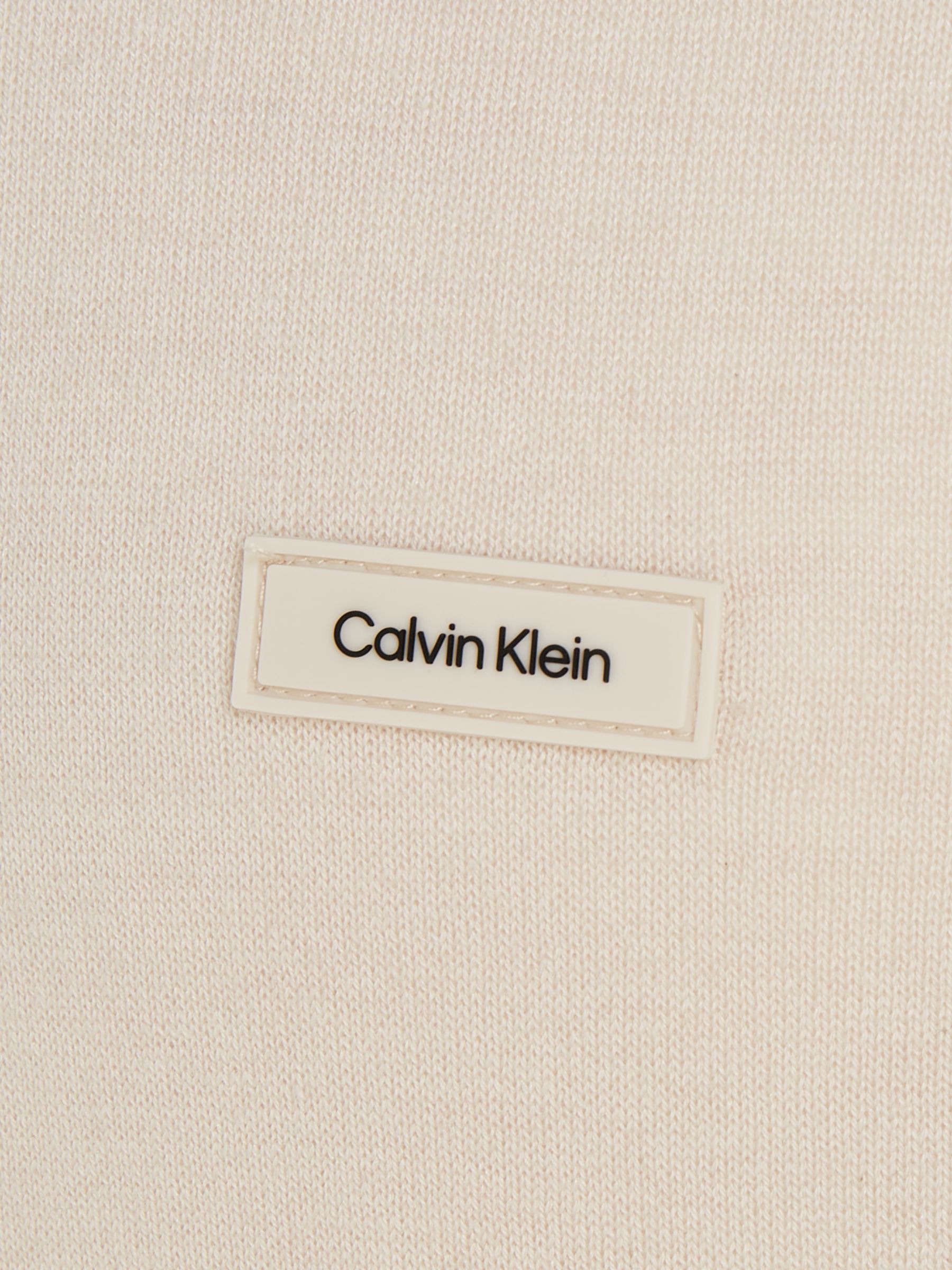 Calvin Klein Silk Cotton Blend Jumper, Stony Beige, XS