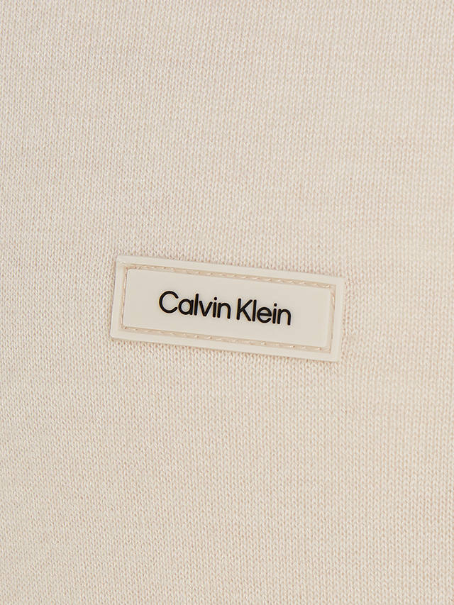 Calvin Klein Silk Cotton Blend Jumper, Stony Beige