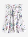 Ted Baker Baby Bird Print Textured Jersey Dress, White/Multi