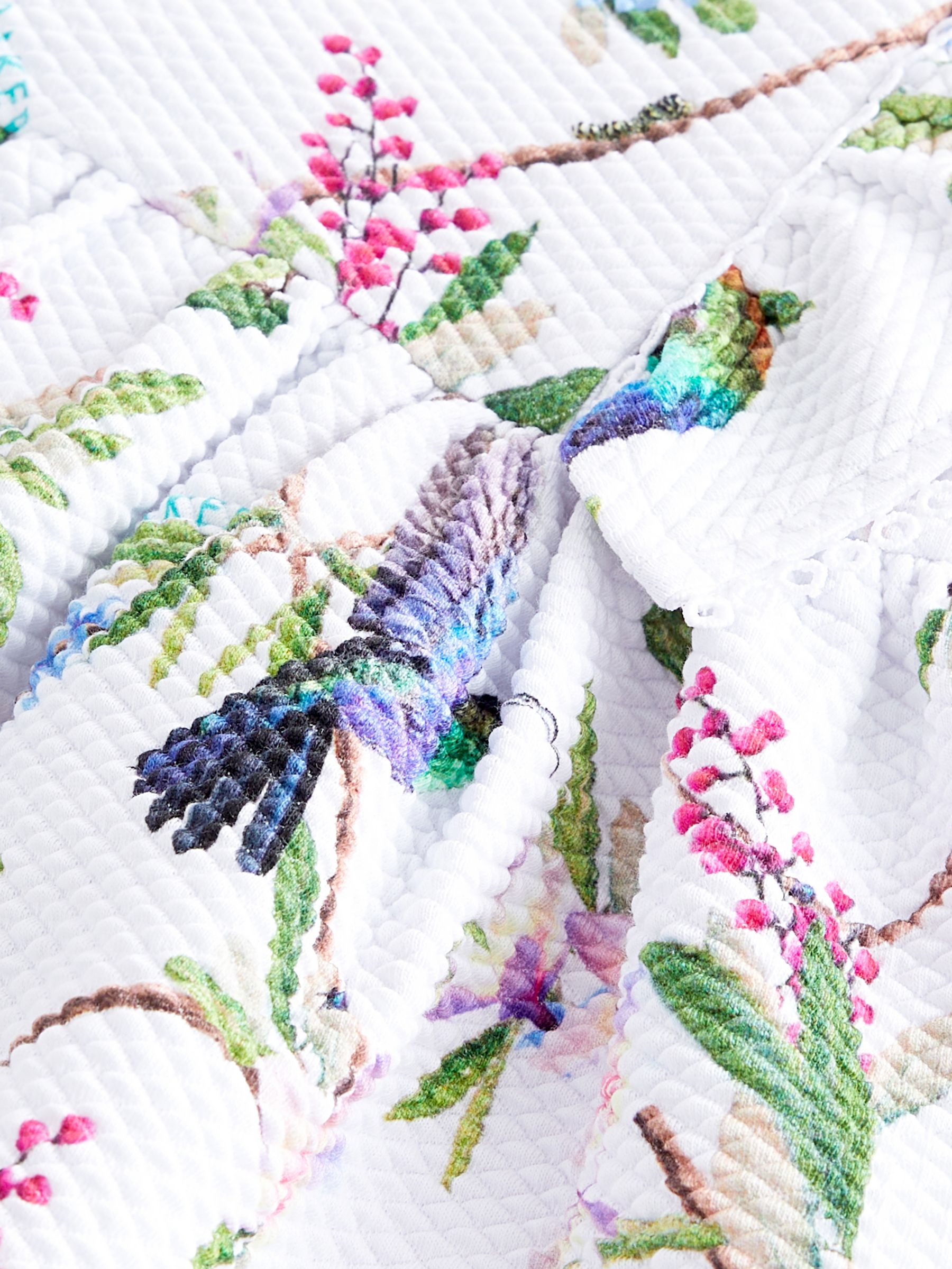 Buy Ted Baker Baby Bird Print Textured Jersey Dress, White/Multi Online at johnlewis.com