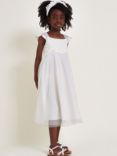Monsoon Kids' Estella Lace & Sequin Occasion Dress, Ivory
