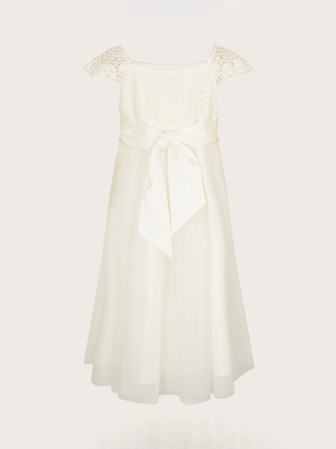 Buy Monsoon Kids' Estella Lace & Sequin Occasion Dress, Ivory Online at johnlewis.com