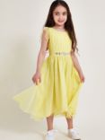 Monsoon Kids' Penelope Belted Dress, Lemon