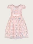 Monsoon Kids' Cindy Sequin Rosette Occasion Dress, Pink