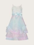 Monsoon Kids' Ellie Ombre Petal Ruffle Occasion Dress, Multi, Multi