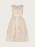Monsoon Kids' Amber Diamante 3D Rose Occasion Dress, Gold