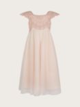 Monsoon Kids' Estella Lace Detail Maxi Dress, Pink