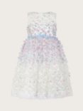 Monsoon Kids' Confetti 3D Petal Occasion Dress, Ivory