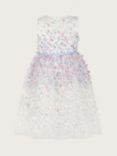 Monsoon Kids' Confetti 3D Petal Occasion Dress, Ivory