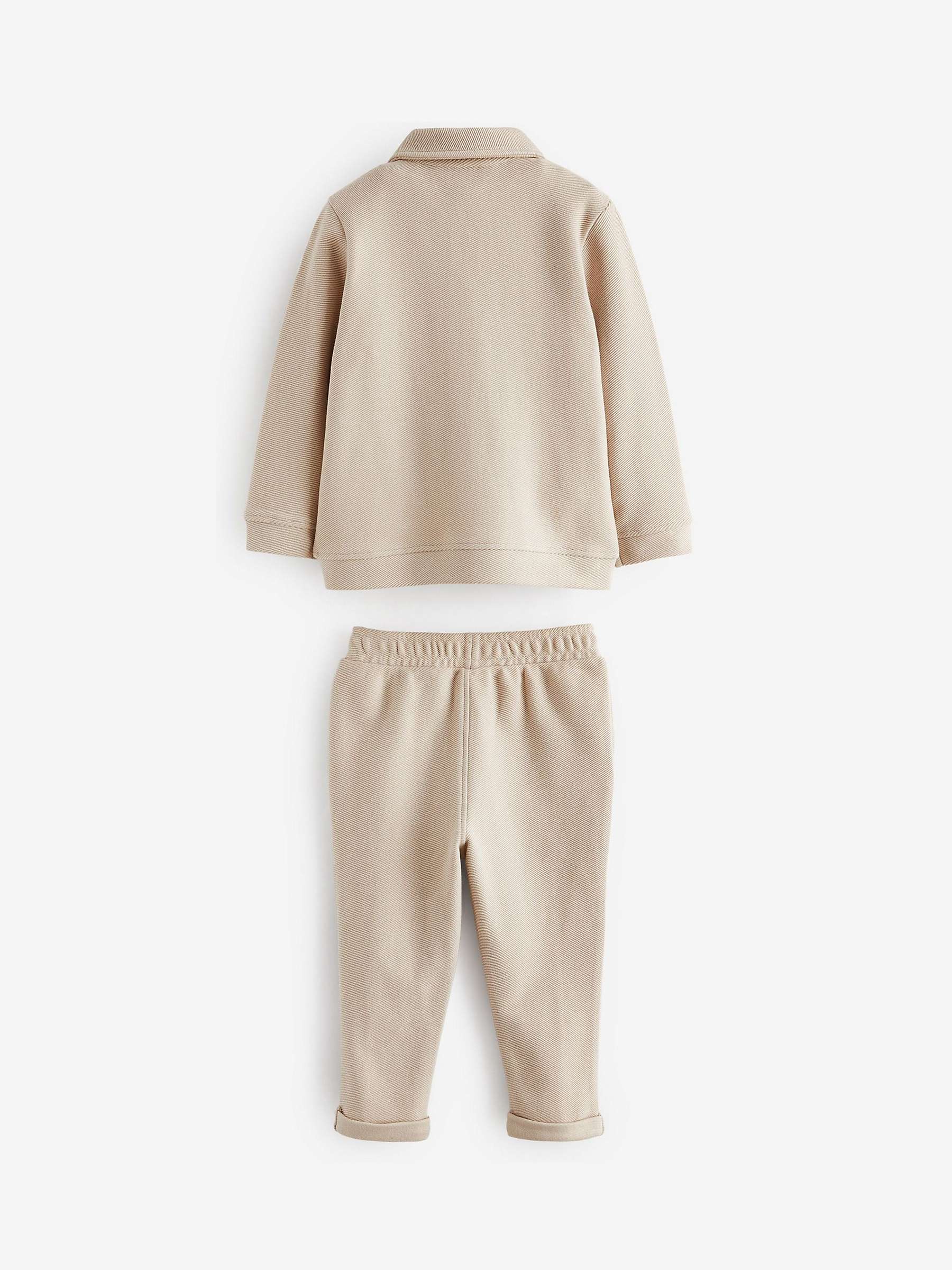 Buy Ted Baker Baby Twill Logo Shacket, Trousers & T-Shirt Set, Stone Online at johnlewis.com