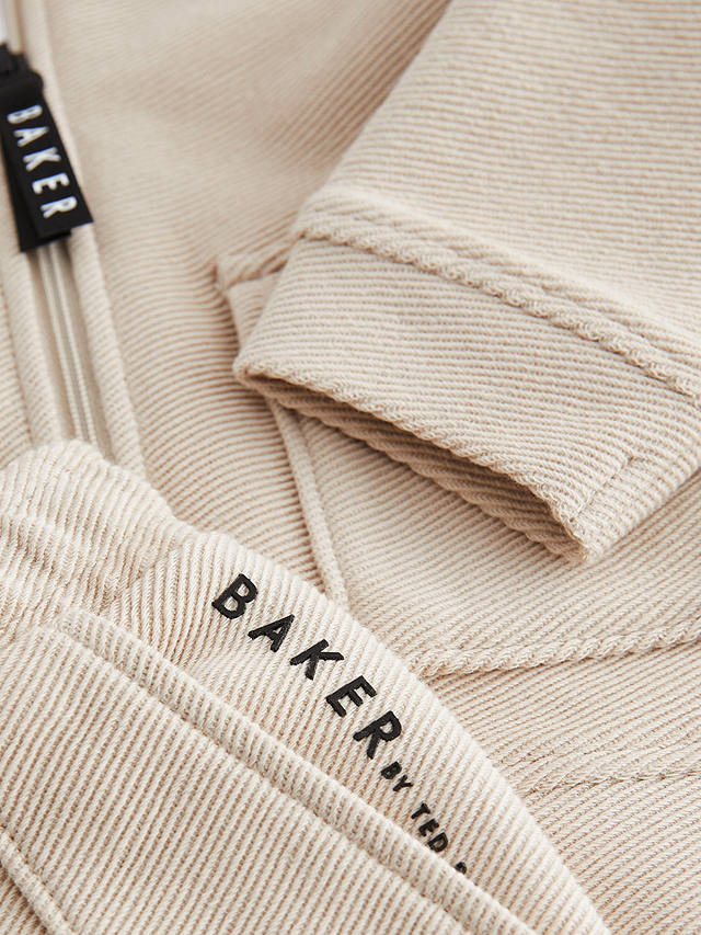 Ted Baker Baby Twill Logo Shacket, Trousers & T-Shirt Set, Stone